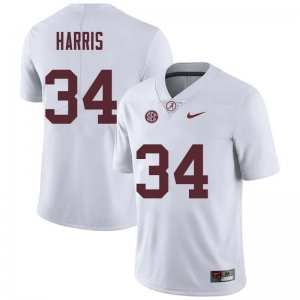 NCAA Men's Alabama Crimson Tide #34 Damien Harris Stitched College Nike Authentic White Football Jersey ED17M81CD